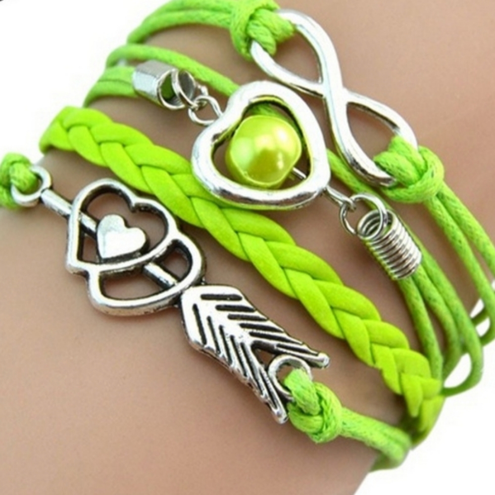 Heart, Infinity, Retro Cupid Arrow ♾💚 Bracelet